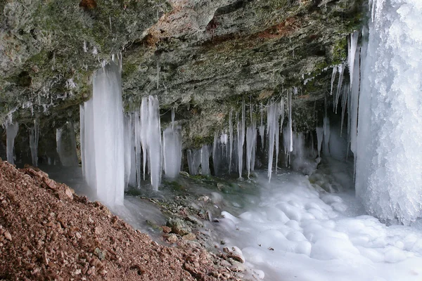 Frozen waterfall icicles — Stock Photo, Image