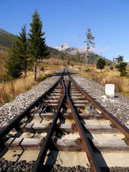 Bergbanan rails — Stockfoto