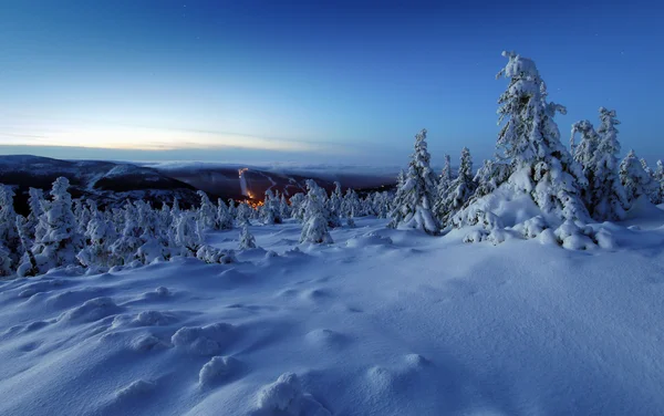 Mattina di montagna ghiacciata — Foto Stock