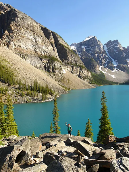 Jezioro Moraine - Alberta, Kanada — Zdjęcie stockowe