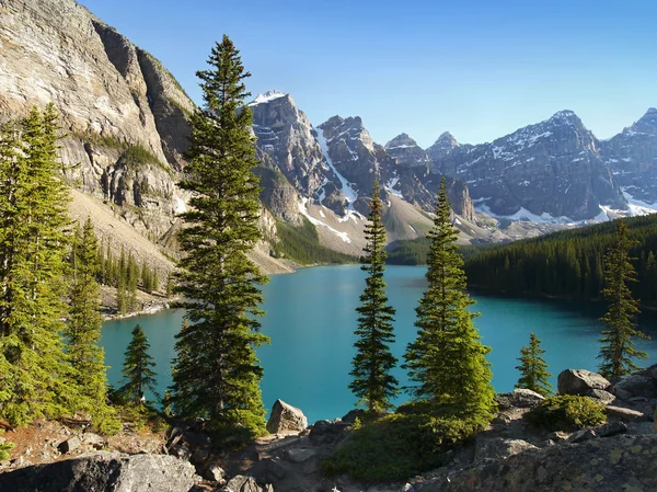 Jezioro Moraine - Alberta, Kanada — Zdjęcie stockowe