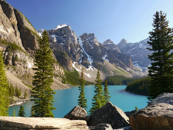 Jezioro Moraine - Alberta, Kanada Obrazy Stockowe bez tantiem