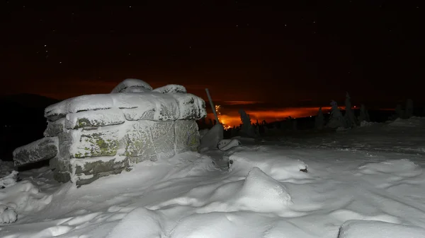 Hiver nuit montagne — Photo