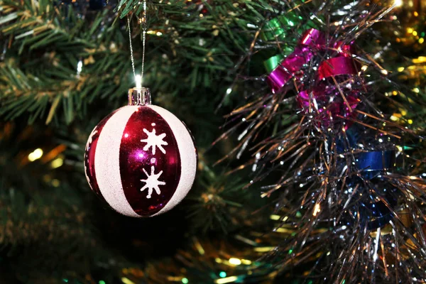 Vacker Jul Lila Boll Jul Och Nyårsfest — Stockfoto