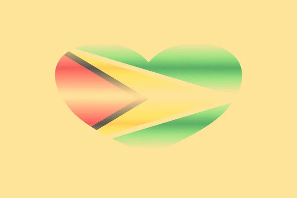 Abstract Flag Guyana Grunge Heart Shaped Pastel Background Grain — Stock Photo, Image