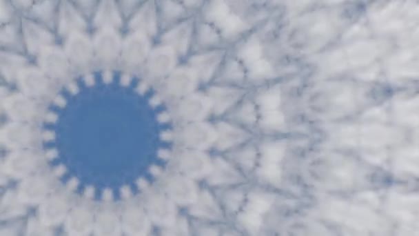 概要万華鏡模様 白と青の抽象的な背景 — ストック動画