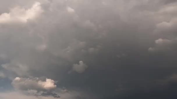 Beelden Timelapse Sky Zwarte Wolk Donkergrijze Stormwolken Dramatische Lucht Verlichting — Stockvideo