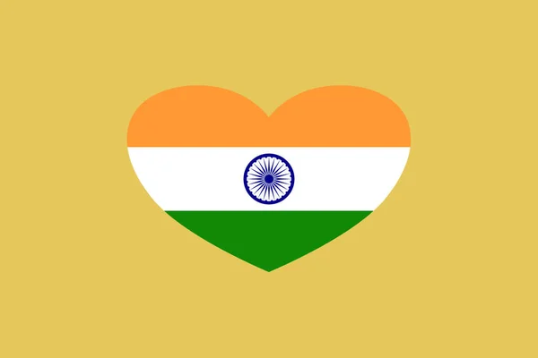 Bandiera India Forma Cuore Isolato Sfondo — Foto Stock