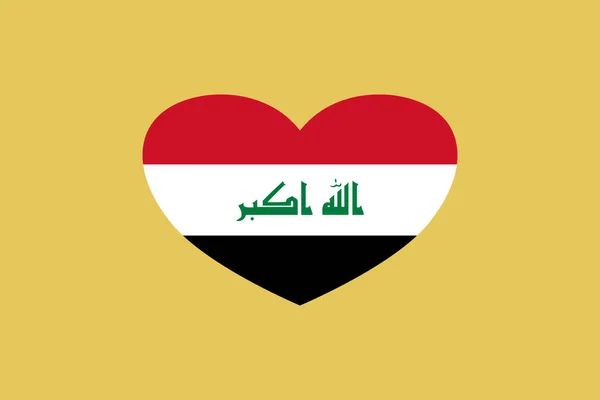 イラク国旗がハート型になっています 背景に隔離された — ストック写真