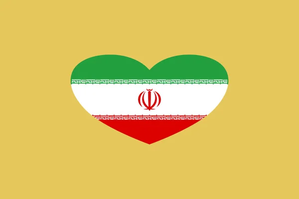 Iranische Flagge Herzform Isoliert Hintergrund — Stockfoto