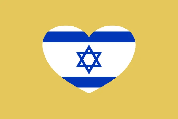Flaga Izraela Kształcie Serca Odizolowane Tle — Zdjęcie stockowe