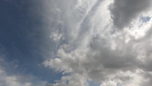 Zeitraffer Weiße Wolken Blauen Himmel Blue Sky Cloud Mit Kopierplatz — Stockvideo