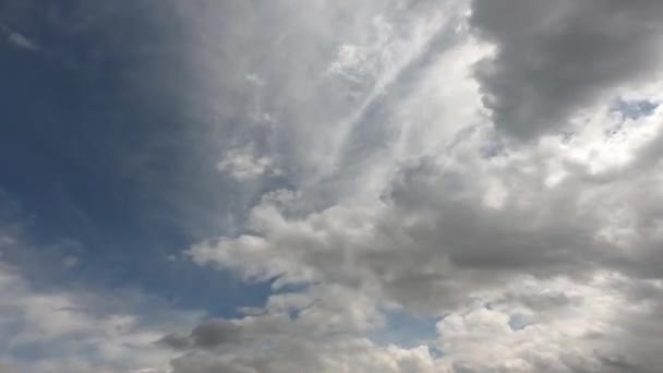 Zeitraffer Weiße Wolken Blauen Himmel Blue Sky Cloud Mit Kopierplatz — Stockvideo