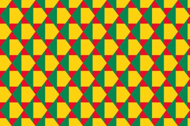 Benin bayrağının renklerinde basit geometrik desen