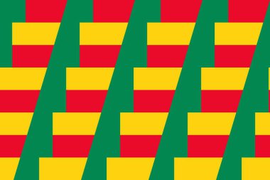 Benin bayrağının renklerinde basit geometrik desen
