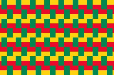 Benin bayrağının renklerinde basit geometrik desen