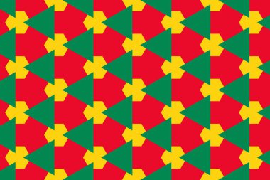 Benin bayrağının renklerinde basit geometrik desen