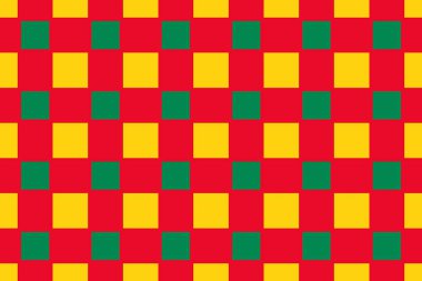 Benin bayrağının renklerinde basit geometrik desen
