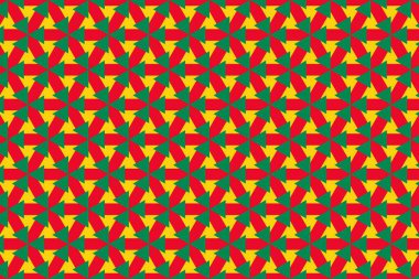Benin bayrağının renklerinde basit geometrik desen