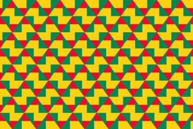 Benin bayrağının renklerinde basit geometrik desen