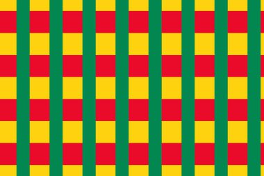 Benin bayrağının renklerinde basit geometrik desen