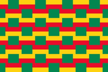 Benin bayrağının renklerinde basit geometrik desen