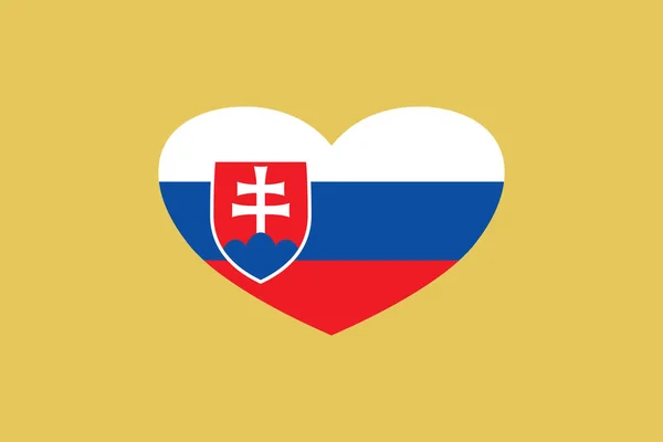 Slovakia Flag Heart Shape Isolated Background — Stockfoto