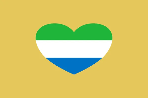 Bandera Sierra Leona Forma Corazón Aislado Sobre Fondo —  Fotos de Stock