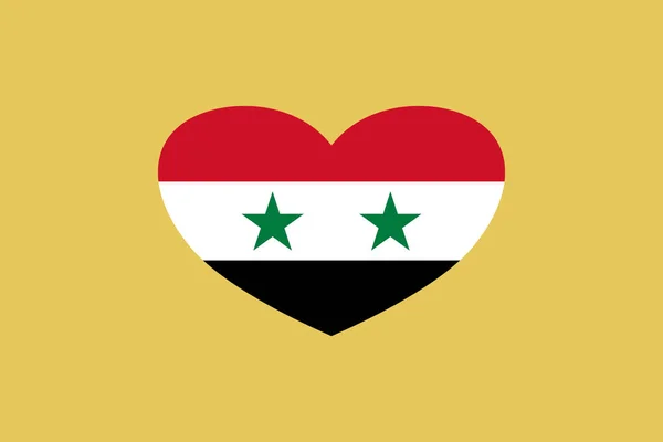 Syrische Flagge Herzform Isoliert Hintergrund — Stockfoto