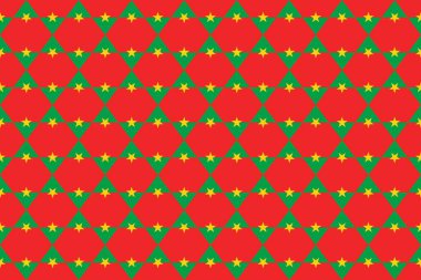 Burkina Faso bayrağının renklerinde basit geometrik desen