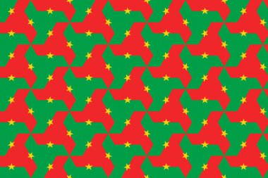 Burkina Faso bayrağının renklerinde basit geometrik desen