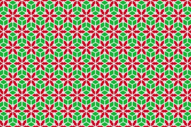 Burundi bayrağının renklerinde basit geometrik desen