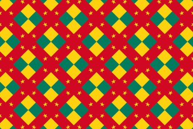 Kamerun ulusal bayrağının renklerinde basit geometrik desen
