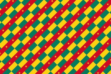 Kamerun ulusal bayrağının renklerinde basit geometrik desen