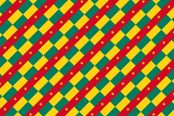 Egyszerű Geometriai Minta Kameruni Nemzeti Zászló Színeiben — Stock Fotó