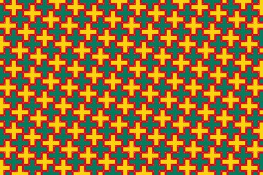 Kamerun ulusal bayrağının renklerinde basit geometrik desen