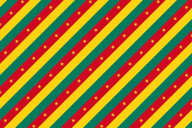 Kamerun ulusal bayrağının renklerinde basit geometrik desen