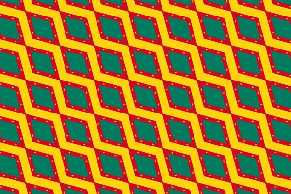 喀麦隆国旗颜色的简单几何图案 — 图库照片