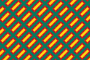 Kamerun ulusal bayrağının renklerinde basit geometrik desen