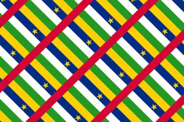 Orta Afrika Cumhuriyeti bayrağının renklerinde basit geometrik desen