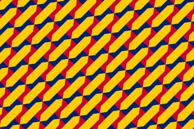 Çad 'ın ulusal bayrağının renklerinde basit geometrik desen