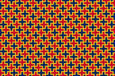 Çad 'ın ulusal bayrağının renklerinde basit geometrik desen