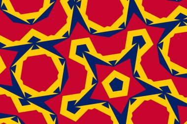 Çad 'ın ulusal bayrağının renklerinde basit geometrik desen