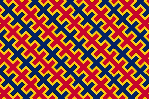 Eenvoudig Geometrisch Patroon Kleuren Van Nationale Vlag Van Tsjaad — Stockfoto