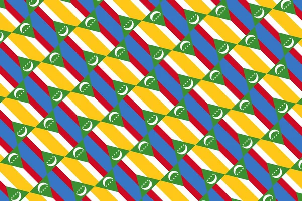 Pola Geometris Sederhana Dalam Warna Bendera Nasional Komoro — Stok Foto