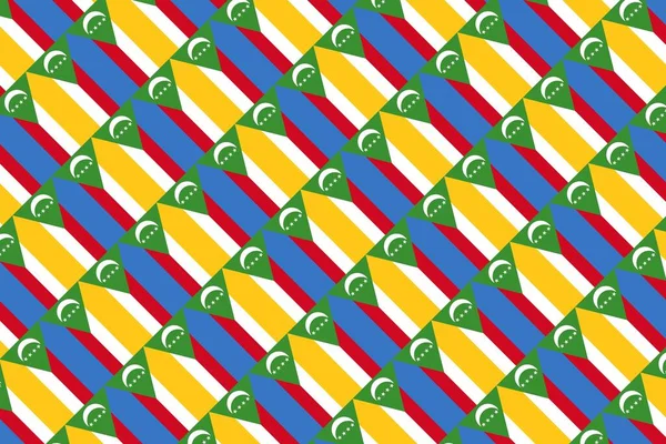 Ulusal Komoros Bayrağının Renklerinde Basit Geometrik Desen — Stok fotoğraf