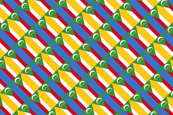 Простой геометрический узор в цветах национального флага Коморских Островов