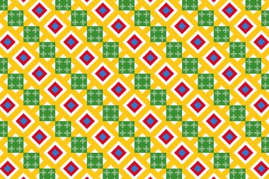 Ulusal Komoros bayrağının renklerinde basit geometrik desen