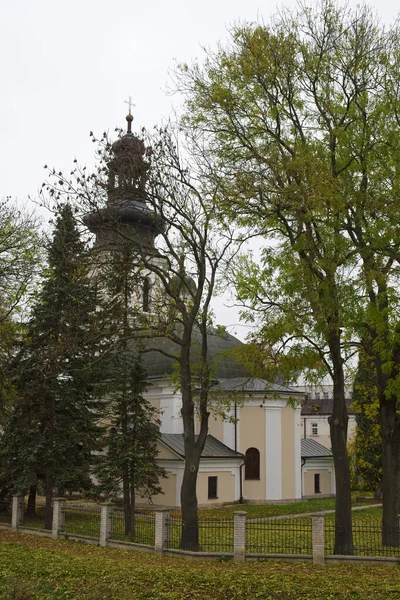 Romersk Katolska Kyrkan Nicholas Zamosc Gamla Katolska Kyrkan Omgiven Höstträd — Stockfoto