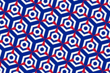 Küba bayrağının renklerinde basit geometrik desen